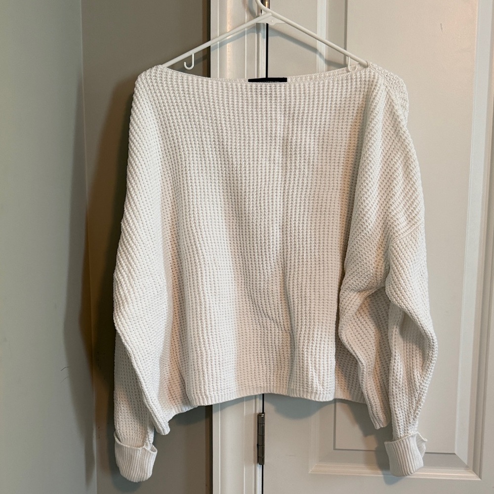 French Connection Cream Off-the-Shoulder Knit Sweater
